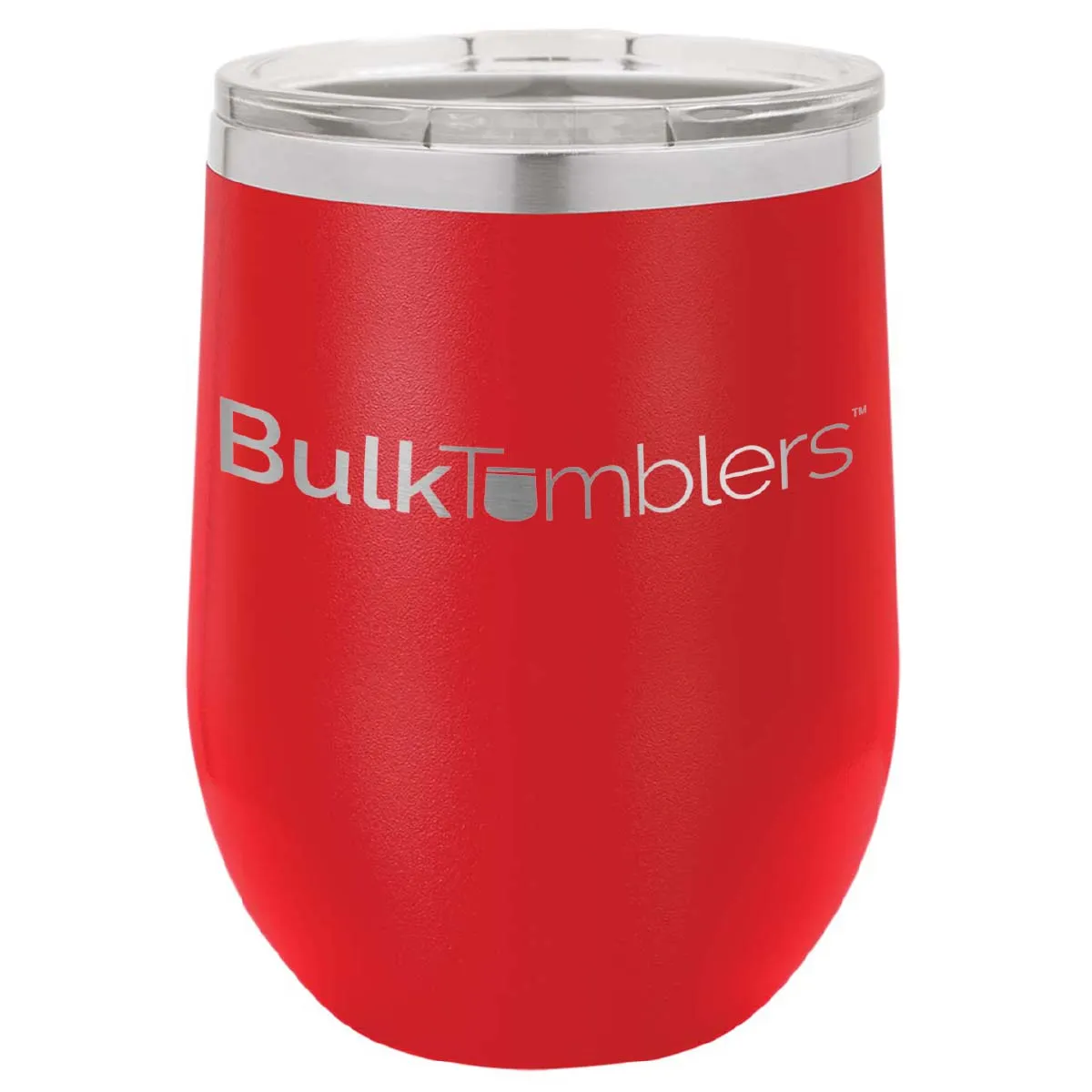 12 oz Wine Tumbler with Logo Laser Engraved on Insulated Stainless Steel Wine Tumblers   Lid