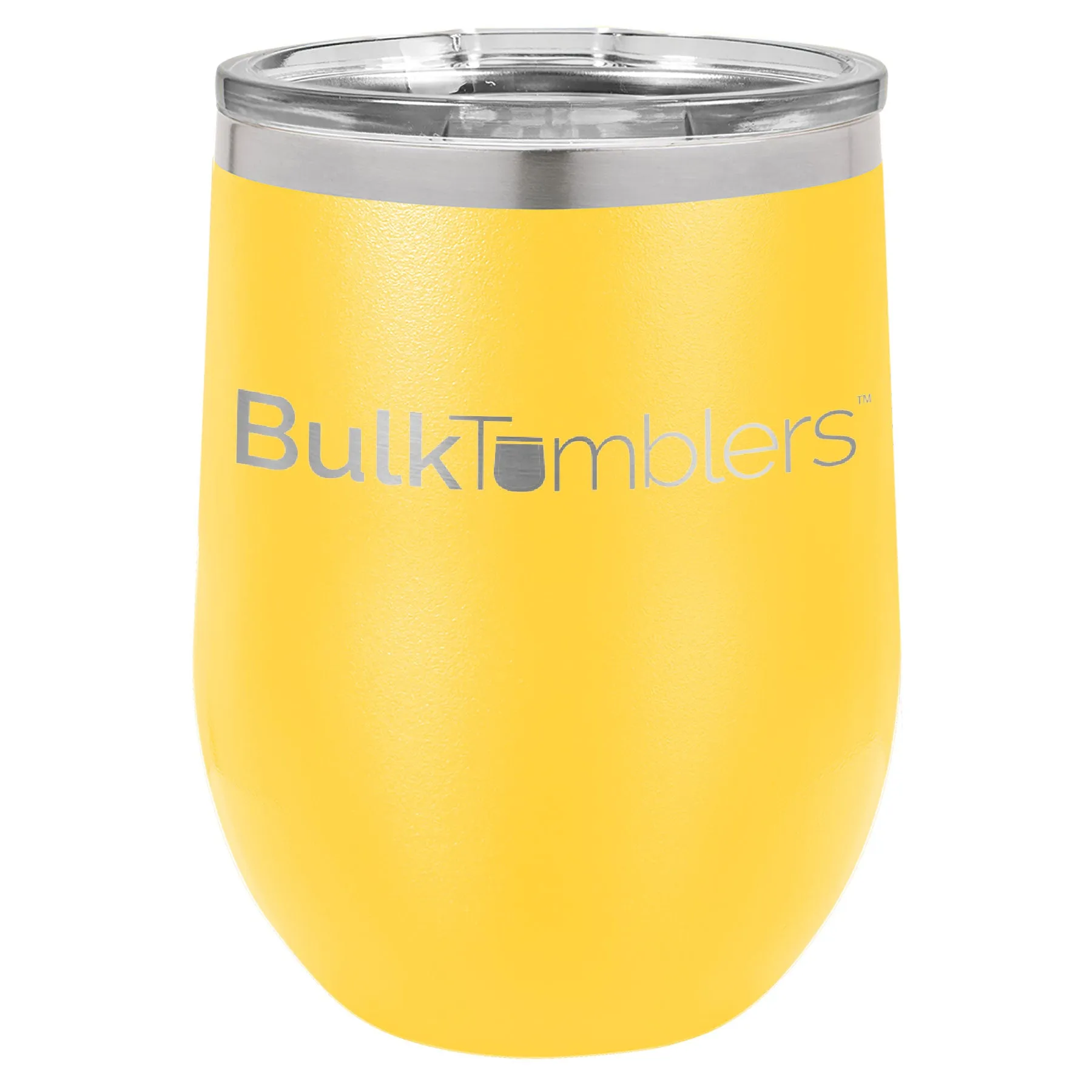 12 oz Wine Tumbler with Logo Laser Engraved on Insulated Stainless Steel Wine Tumblers   Lid