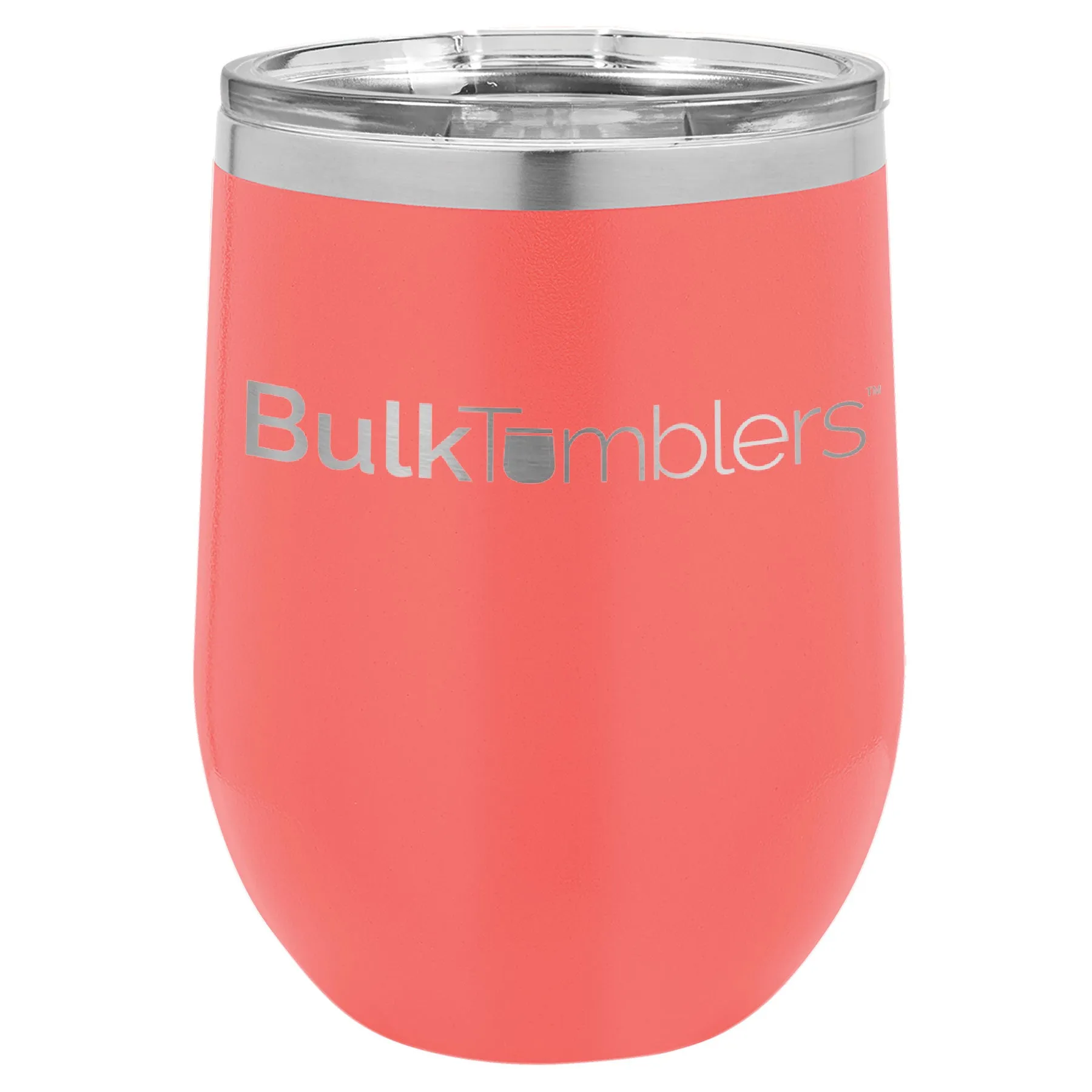 12 oz Wine Tumbler with Logo Laser Engraved on Insulated Stainless Steel Wine Tumblers   Lid