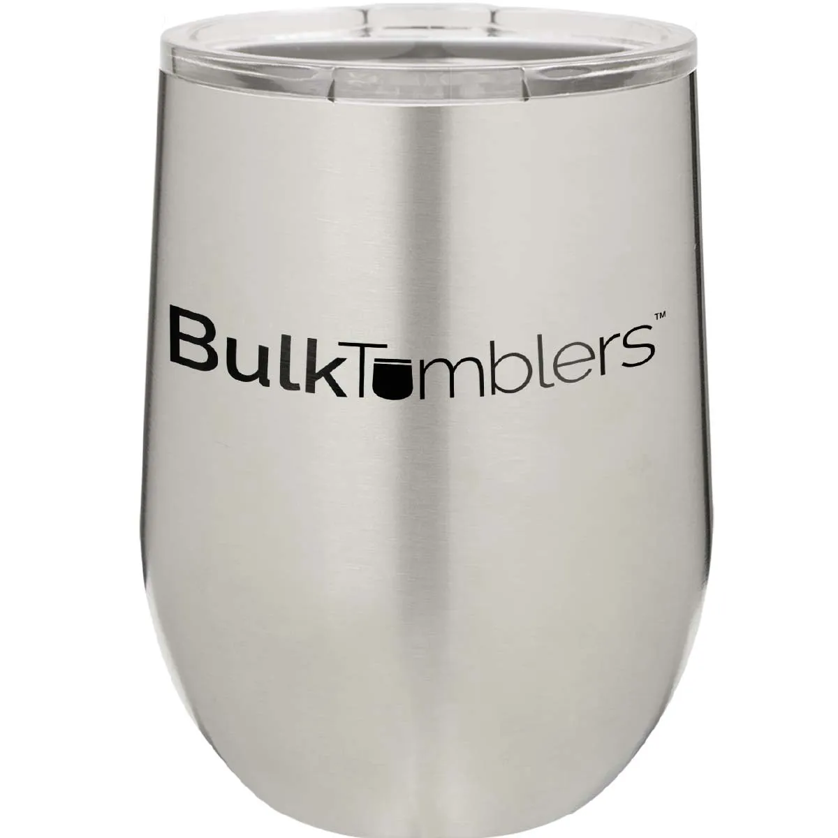 12 oz Wine Tumbler with Logo Laser Engraved on Insulated Stainless Steel Wine Tumblers   Lid