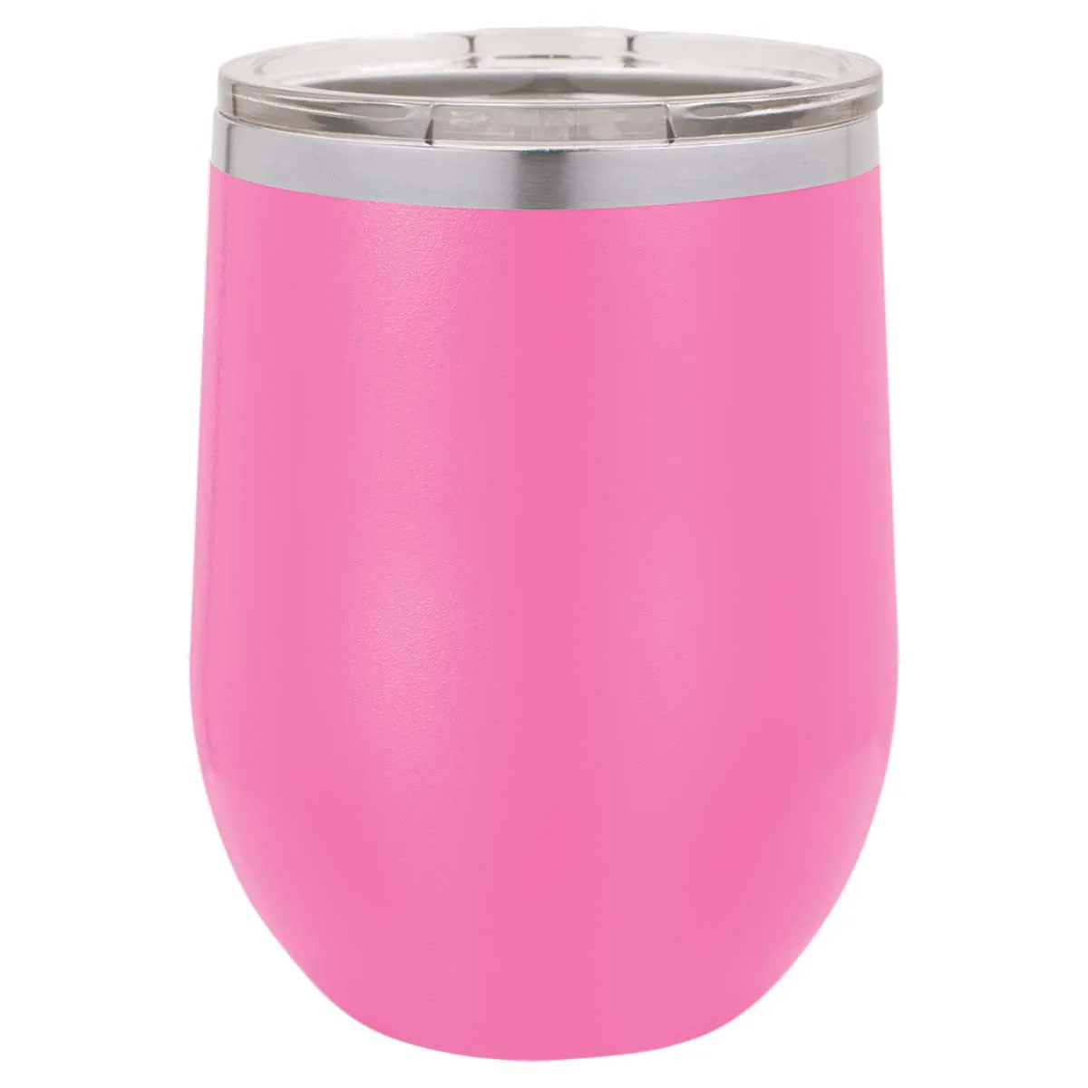 12 oz Wine Tumbler with Logo Laser Engraved on Insulated Stainless Steel Wine Tumblers   Lid