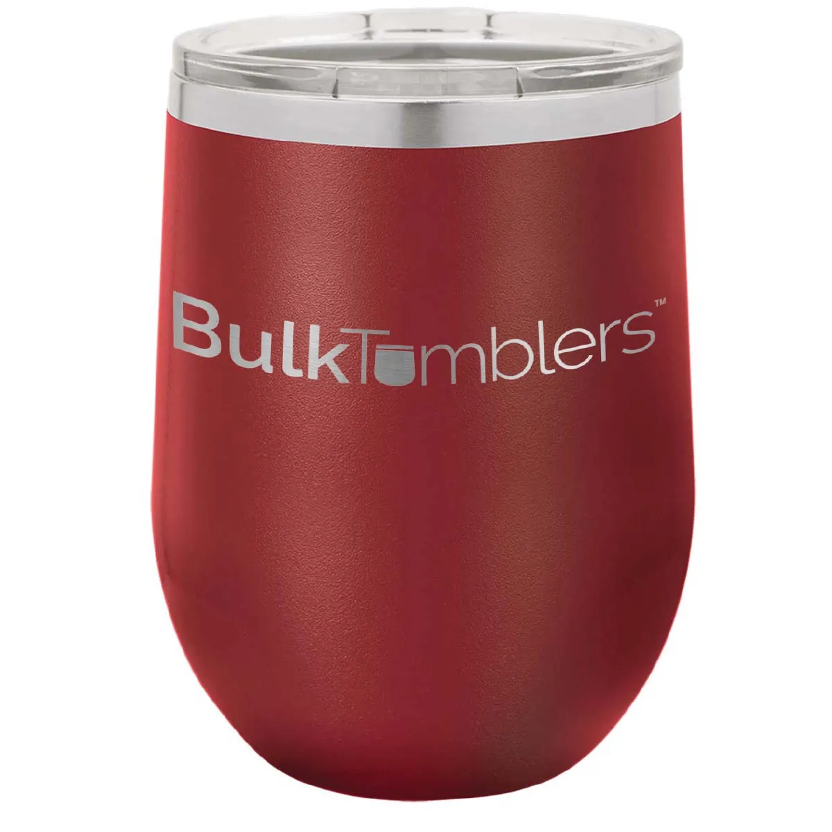 12 oz Wine Tumbler with Logo Laser Engraved on Insulated Stainless Steel Wine Tumblers   Lid