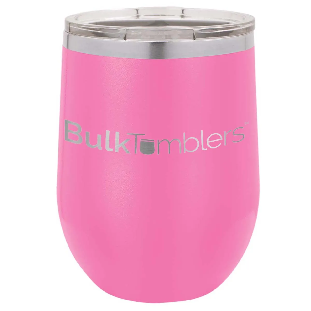 12 oz Wine Tumbler with Logo Laser Engraved on Insulated Stainless Steel Wine Tumblers   Lid