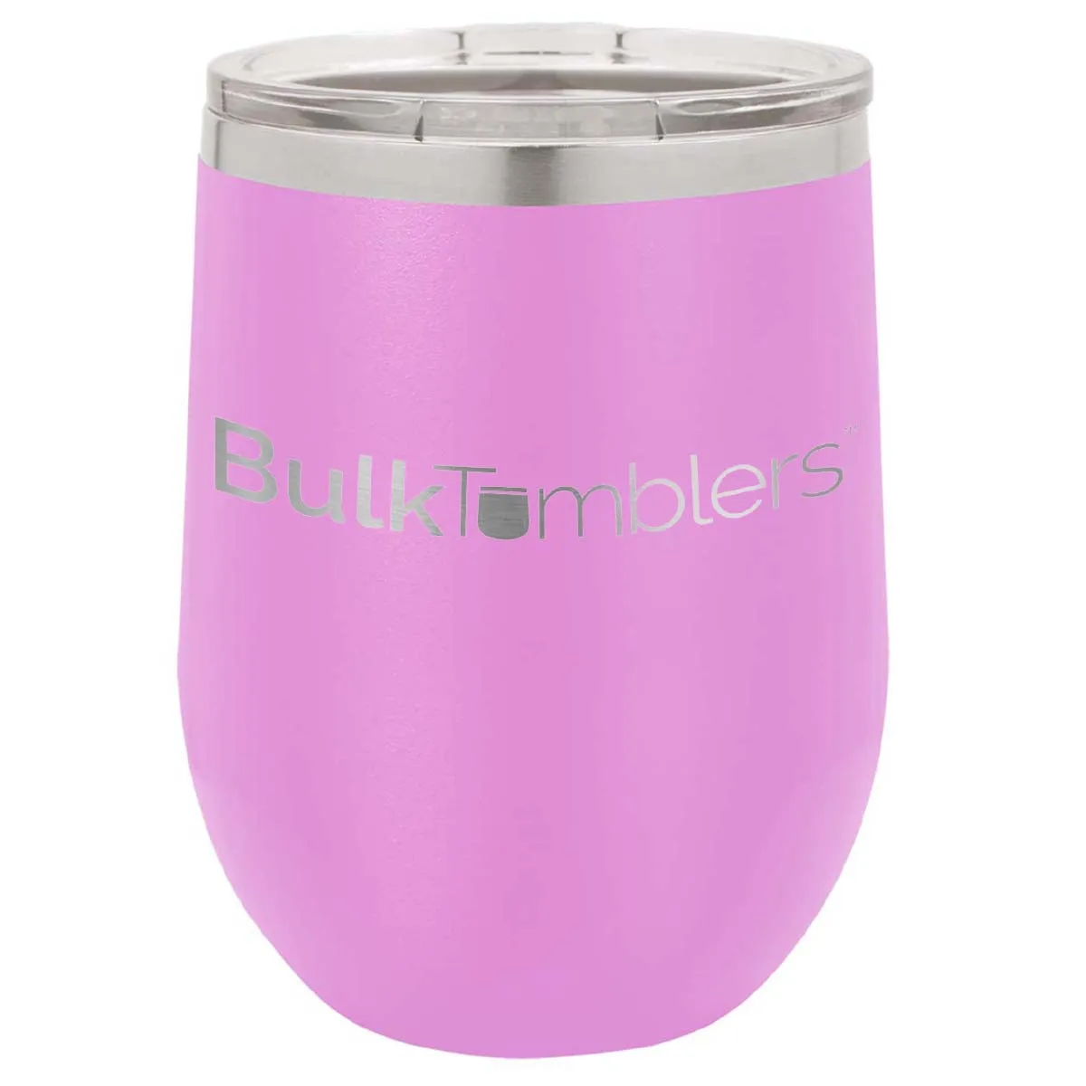 12 oz Wine Tumbler with Logo Laser Engraved on Insulated Stainless Steel Wine Tumblers   Lid