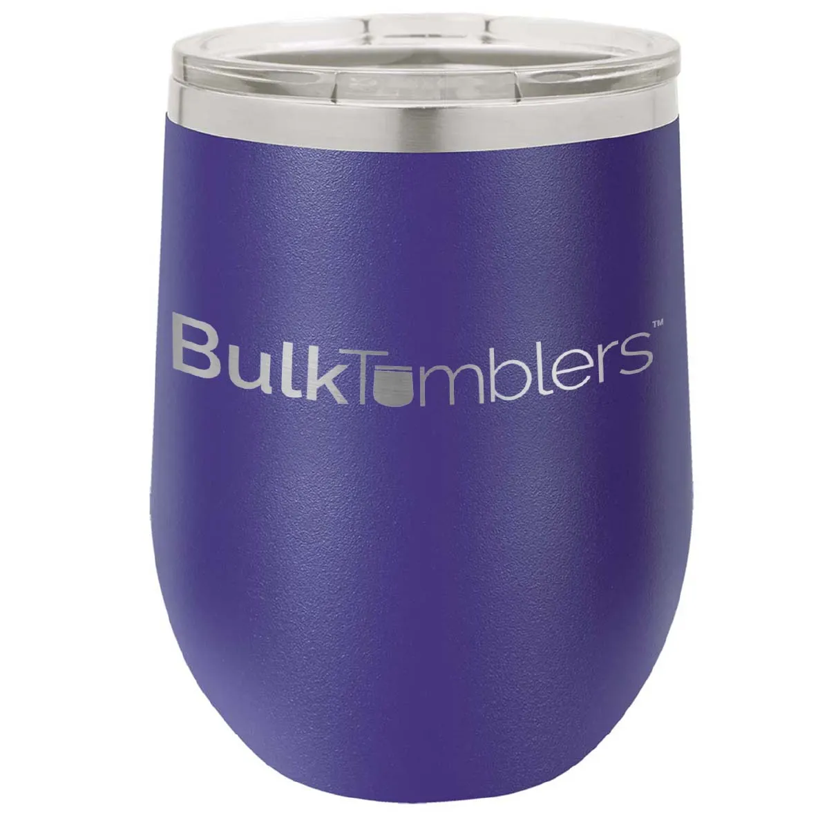 12 oz Wine Tumbler with Logo Laser Engraved on Insulated Stainless Steel Wine Tumblers   Lid