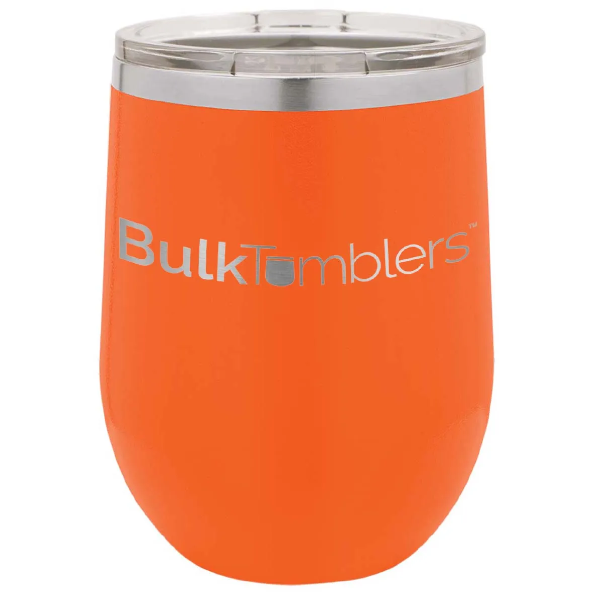 12 oz Wine Tumbler with Logo Laser Engraved on Insulated Stainless Steel Wine Tumblers   Lid