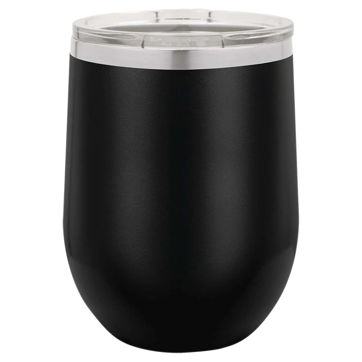 12 oz Wine Tumbler with Logo Laser Engraved on Insulated Stainless Steel Wine Tumblers   Lid