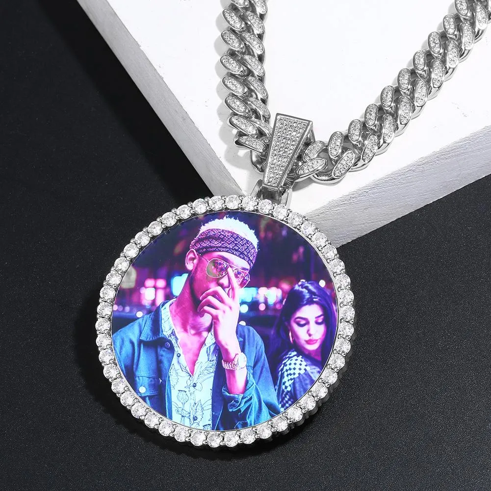 12MM Cuban Chain Photo Medallion Necklace- Mother's Day Gift For Mom