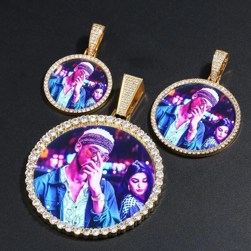 12MM Cuban Chain Photo Medallion Necklace- Mother's Day Gift For Mom