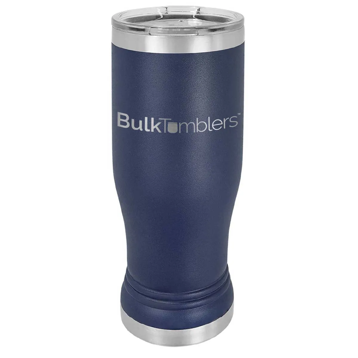 14 oz Promo Personalized Beer Pilsner Glass Tumbler w Logo Laser Engraved on Insulated Stainless Steel   Lid