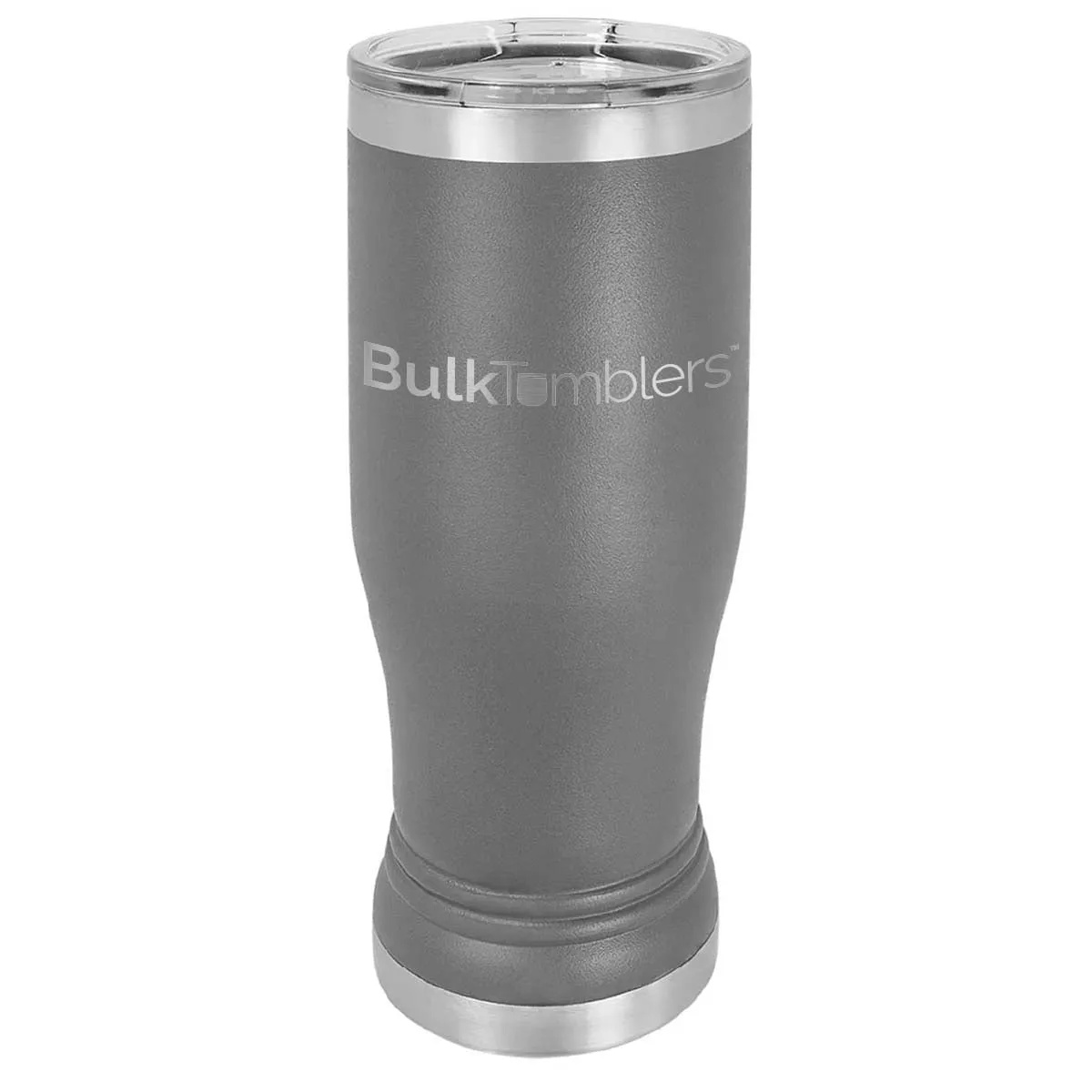 14 oz Promo Personalized Beer Pilsner Glass Tumbler w Logo Laser Engraved on Insulated Stainless Steel   Lid