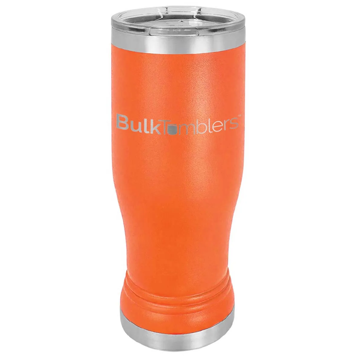14 oz Promo Personalized Beer Pilsner Glass Tumbler w Logo Laser Engraved on Insulated Stainless Steel   Lid