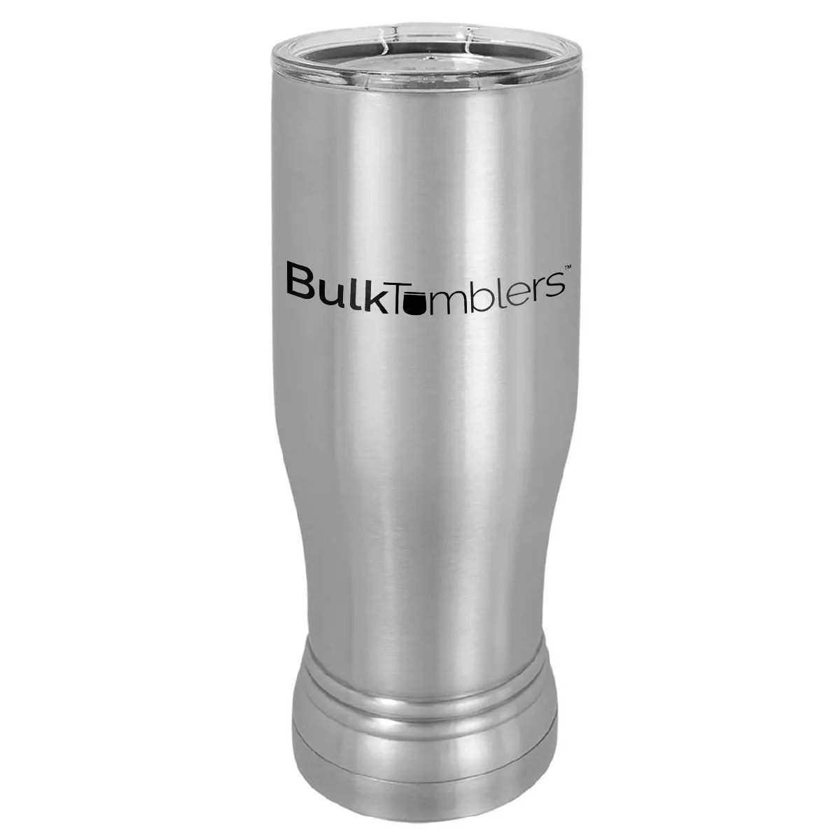 14 oz Promo Personalized Beer Pilsner Glass Tumbler w Logo Laser Engraved on Insulated Stainless Steel   Lid