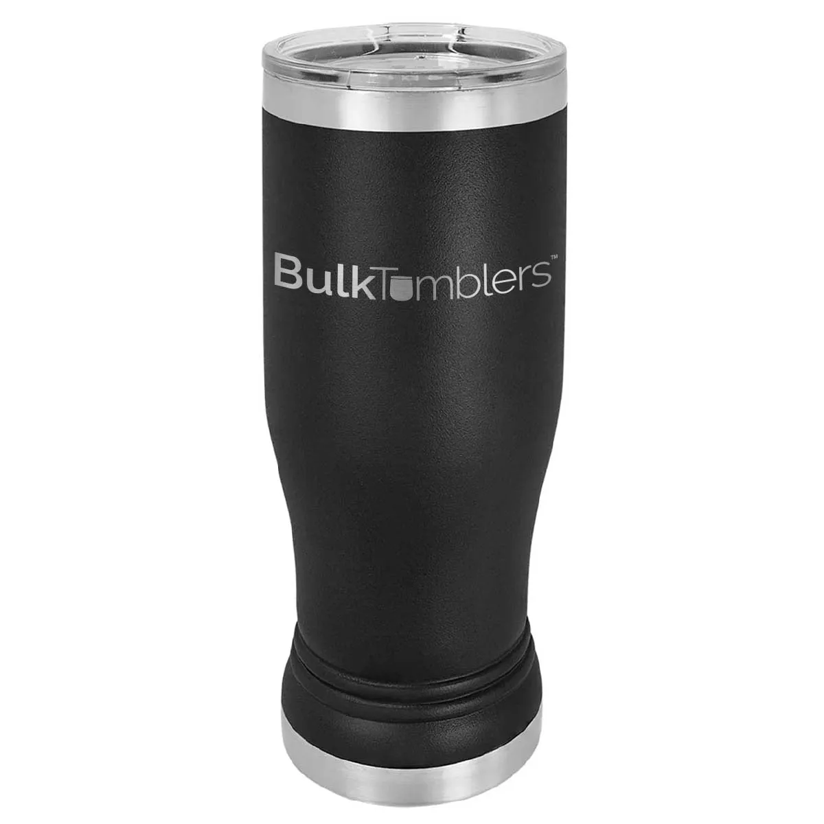 14 oz Promo Personalized Beer Pilsner Glass Tumbler w Logo Laser Engraved on Insulated Stainless Steel   Lid