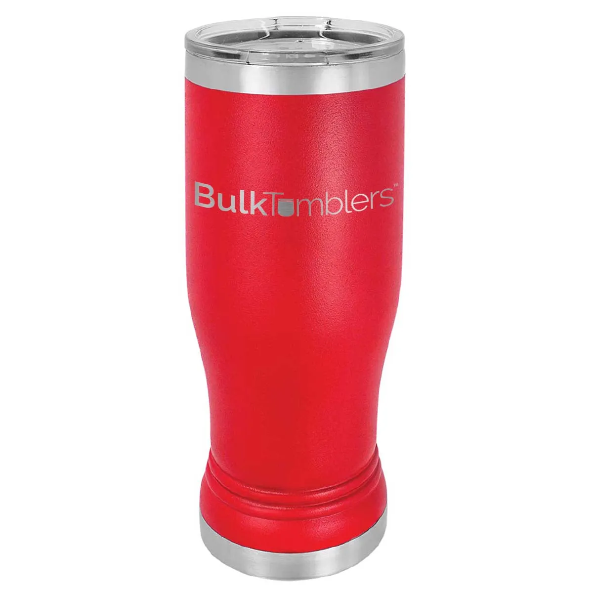 14 oz Promo Personalized Beer Pilsner Glass Tumbler w Logo Laser Engraved on Insulated Stainless Steel   Lid