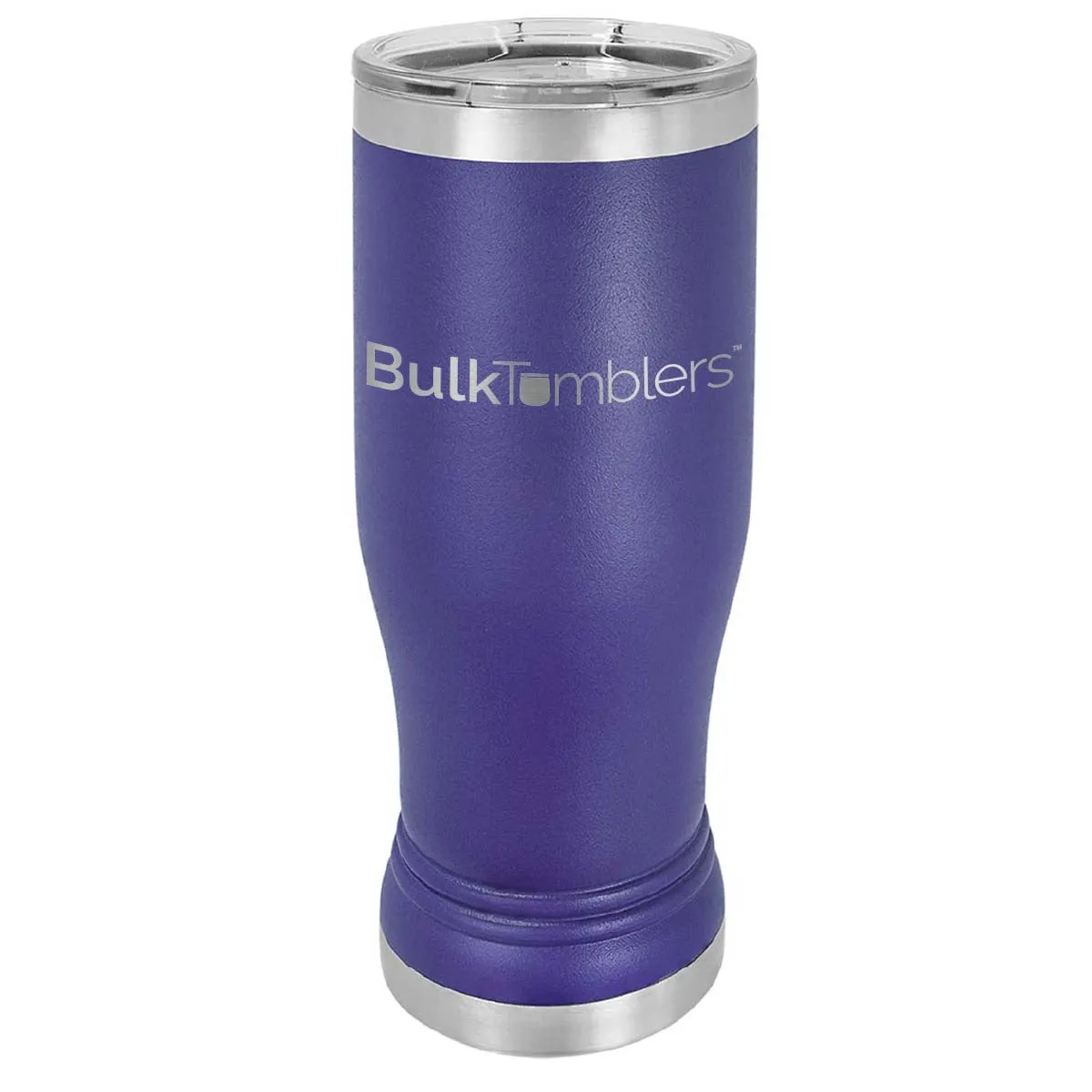 14 oz Promo Personalized Beer Pilsner Glass Tumbler w Logo Laser Engraved on Insulated Stainless Steel   Lid