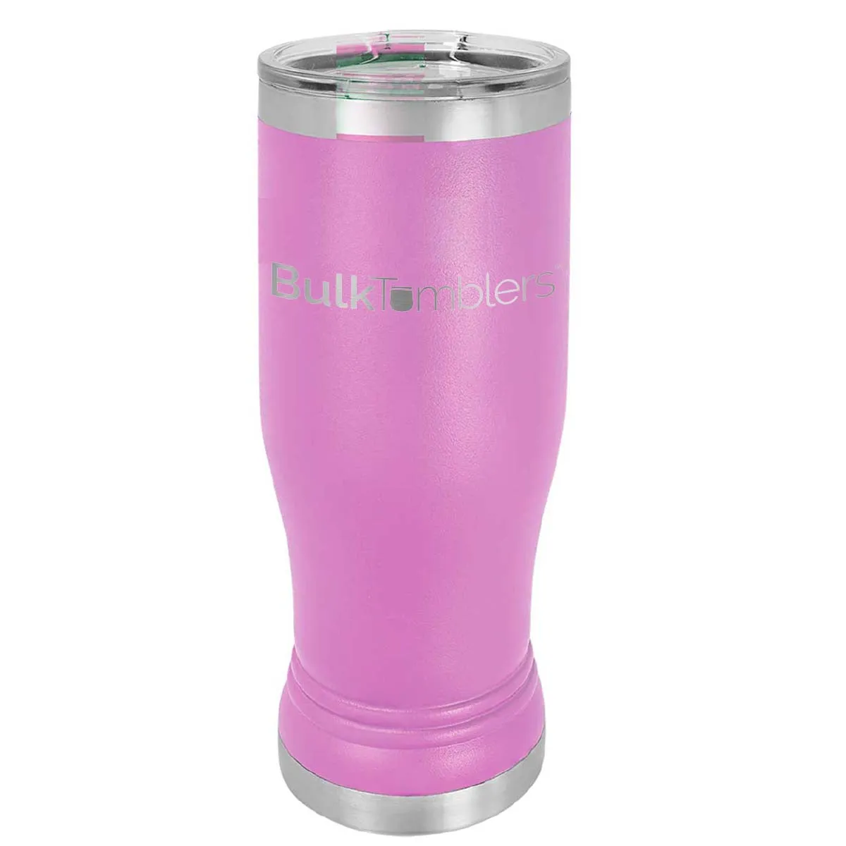 14 oz Promo Personalized Beer Pilsner Glass Tumbler w Logo Laser Engraved on Insulated Stainless Steel   Lid