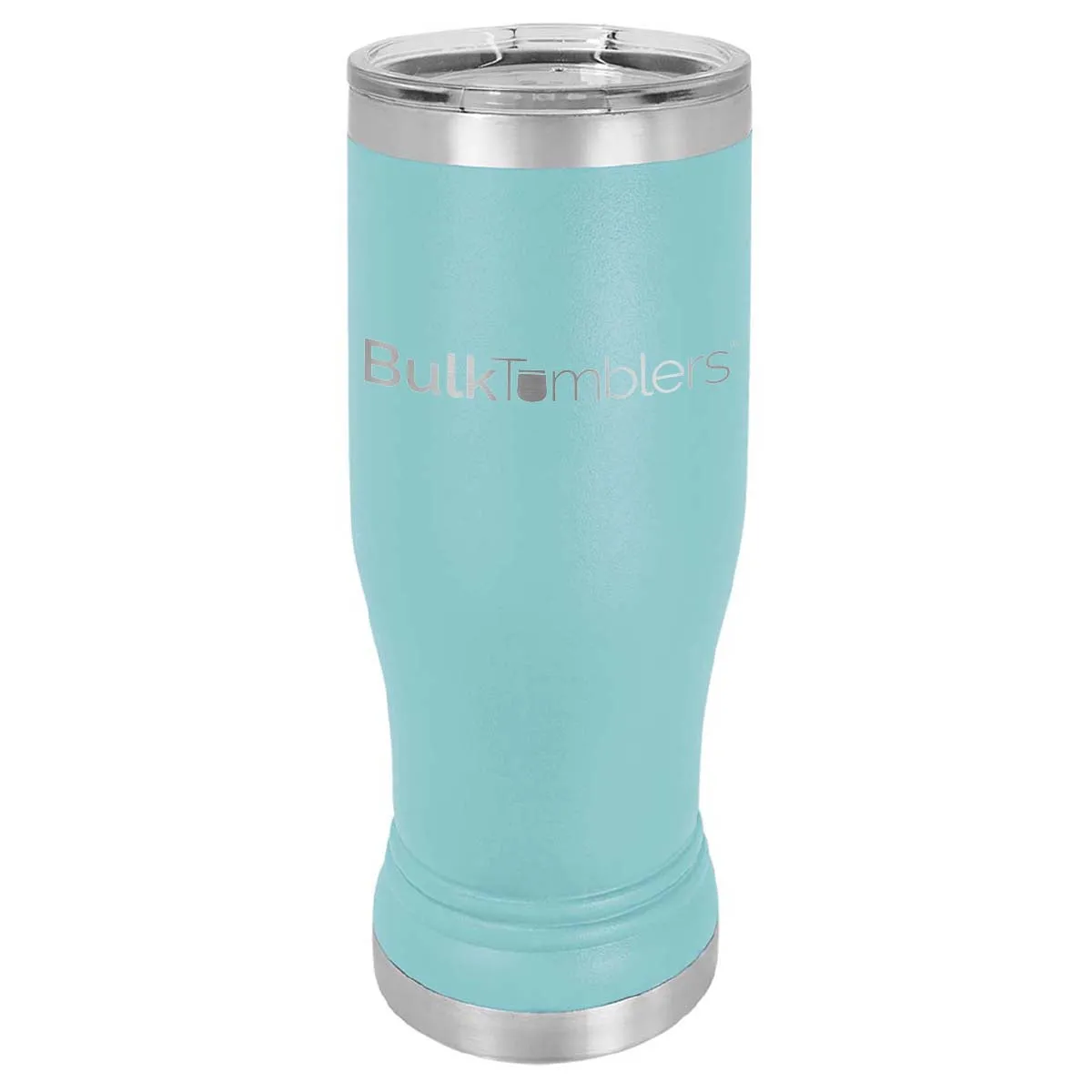 14 oz Promo Personalized Beer Pilsner Glass Tumbler w Logo Laser Engraved on Insulated Stainless Steel   Lid