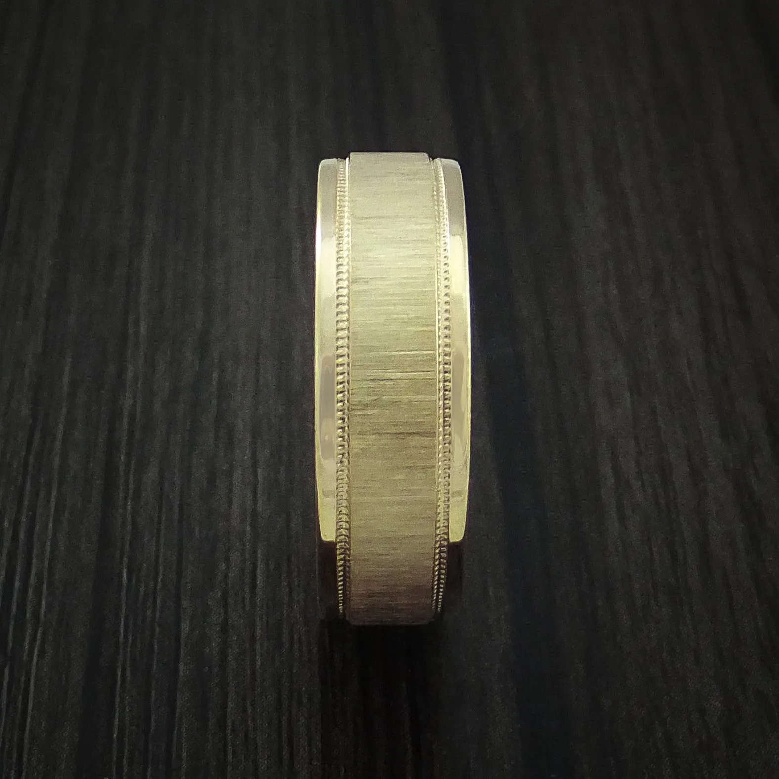 14K Rose Gold Classic Millgrain Style Wedding Men's Band Custom Made