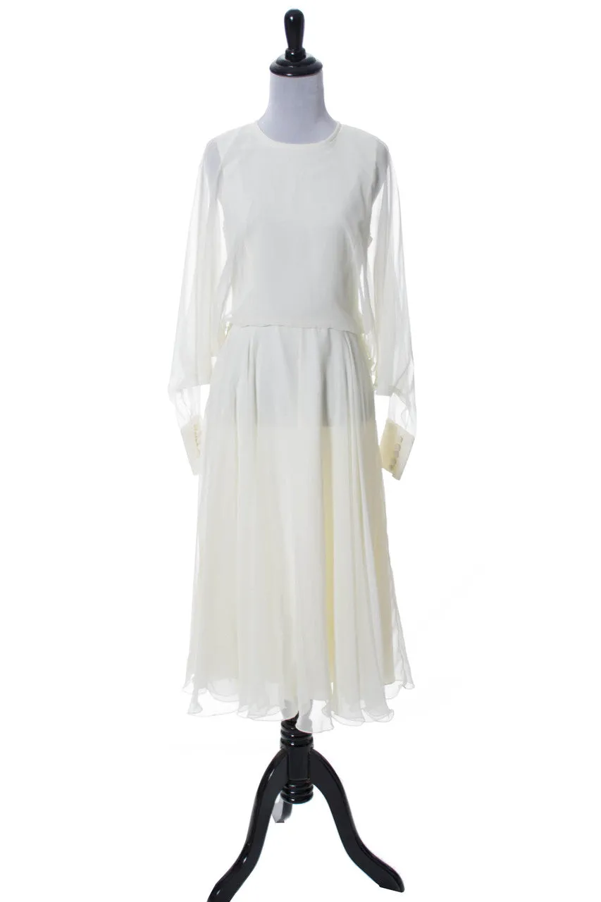 1970s John Bates Jean Varon Vintage Chiffon Dress