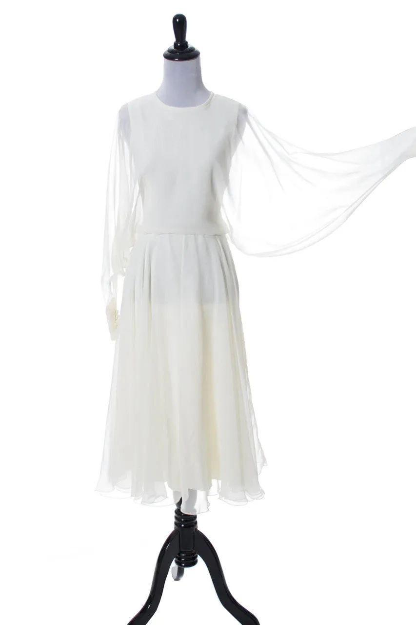 1970s John Bates Jean Varon Vintage Chiffon Dress