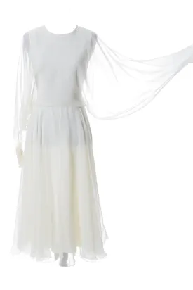 1970s John Bates Jean Varon Vintage Chiffon Dress
