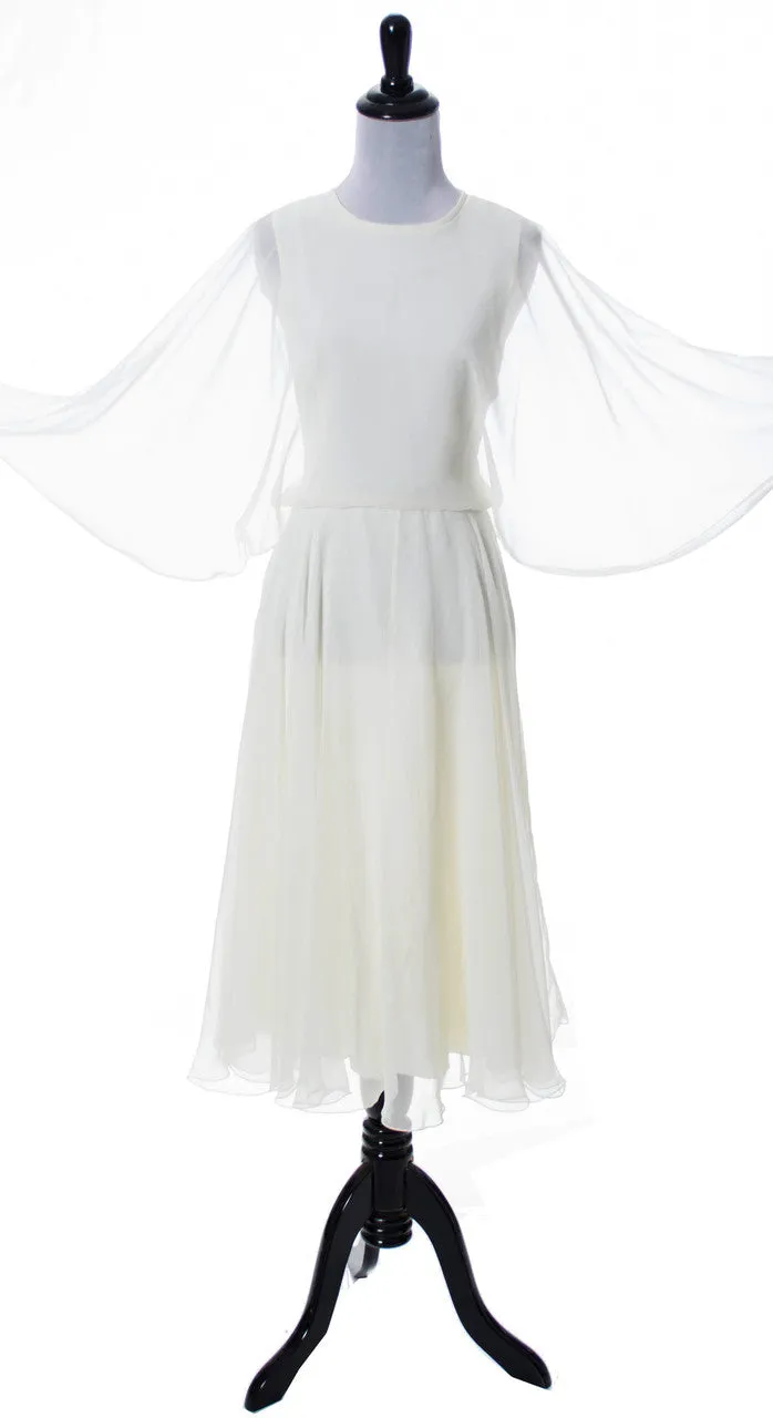1970s John Bates Jean Varon Vintage Chiffon Dress
