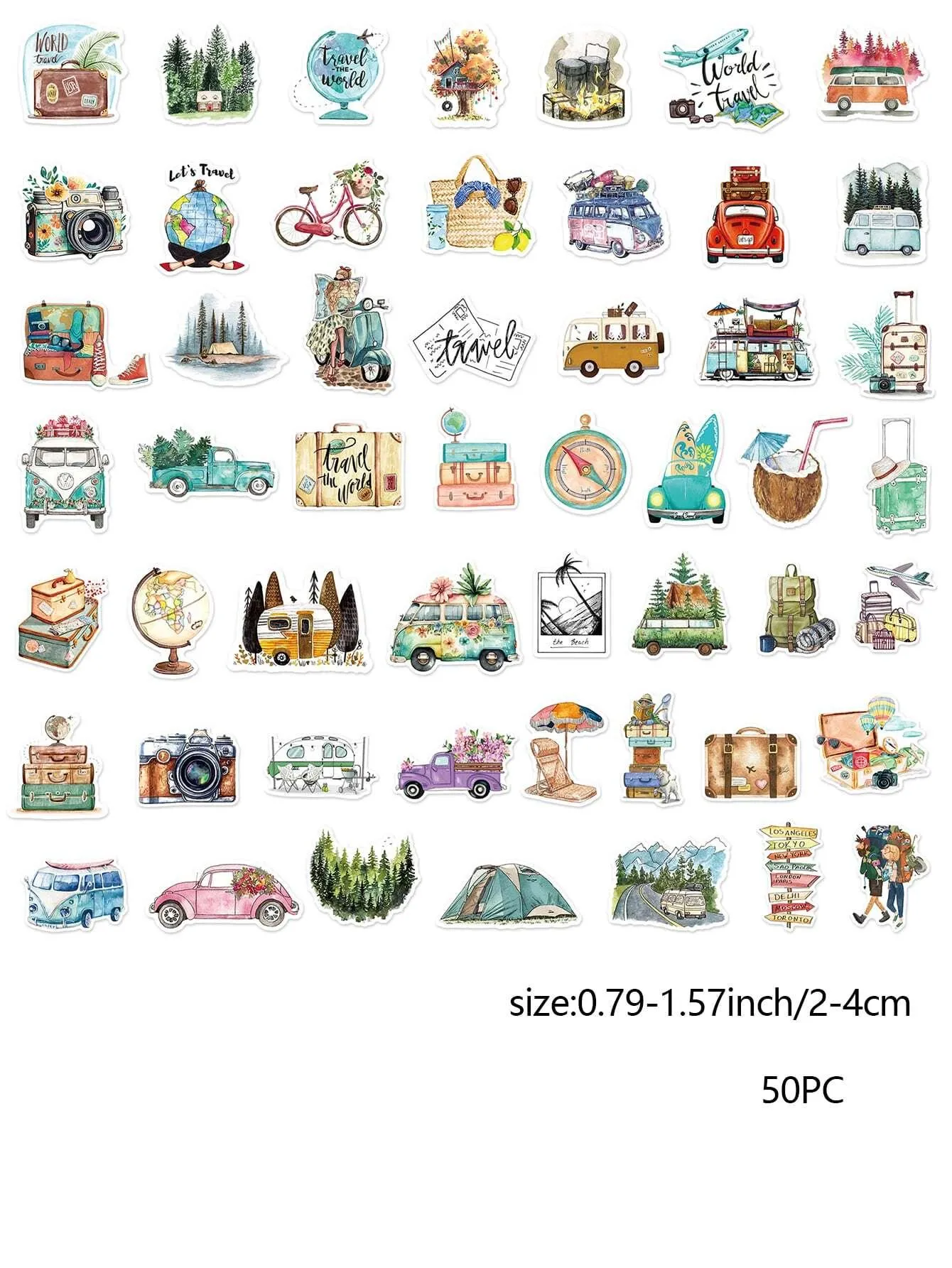 50pcs Bohemian Style Stickers - Limited Quantity