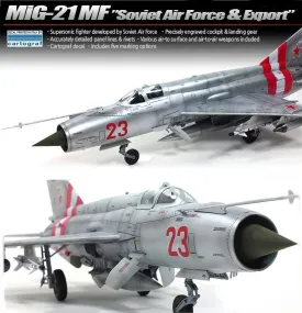 Academy Aircraft 1/48 MiG21MF Soviet Air Force & Export Supersonic Jet Fighter Kit