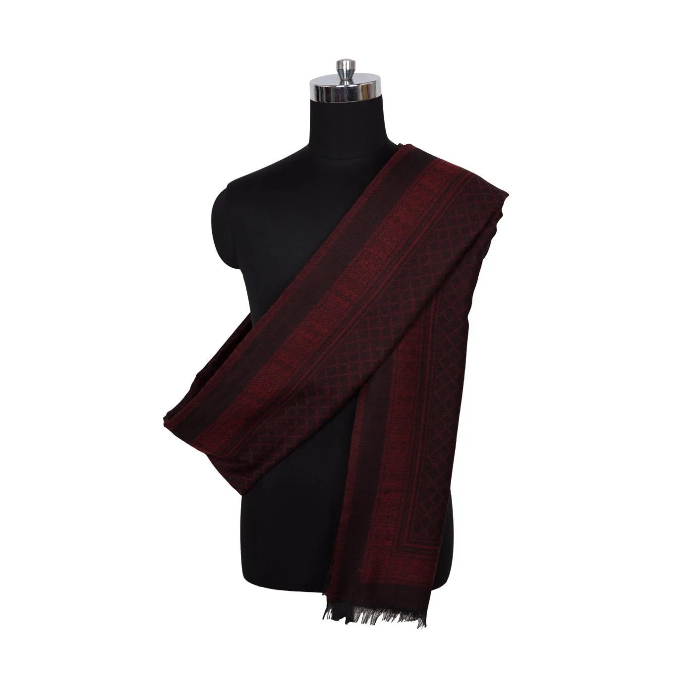 Aiza Maroon Woolen Lohi Shawl