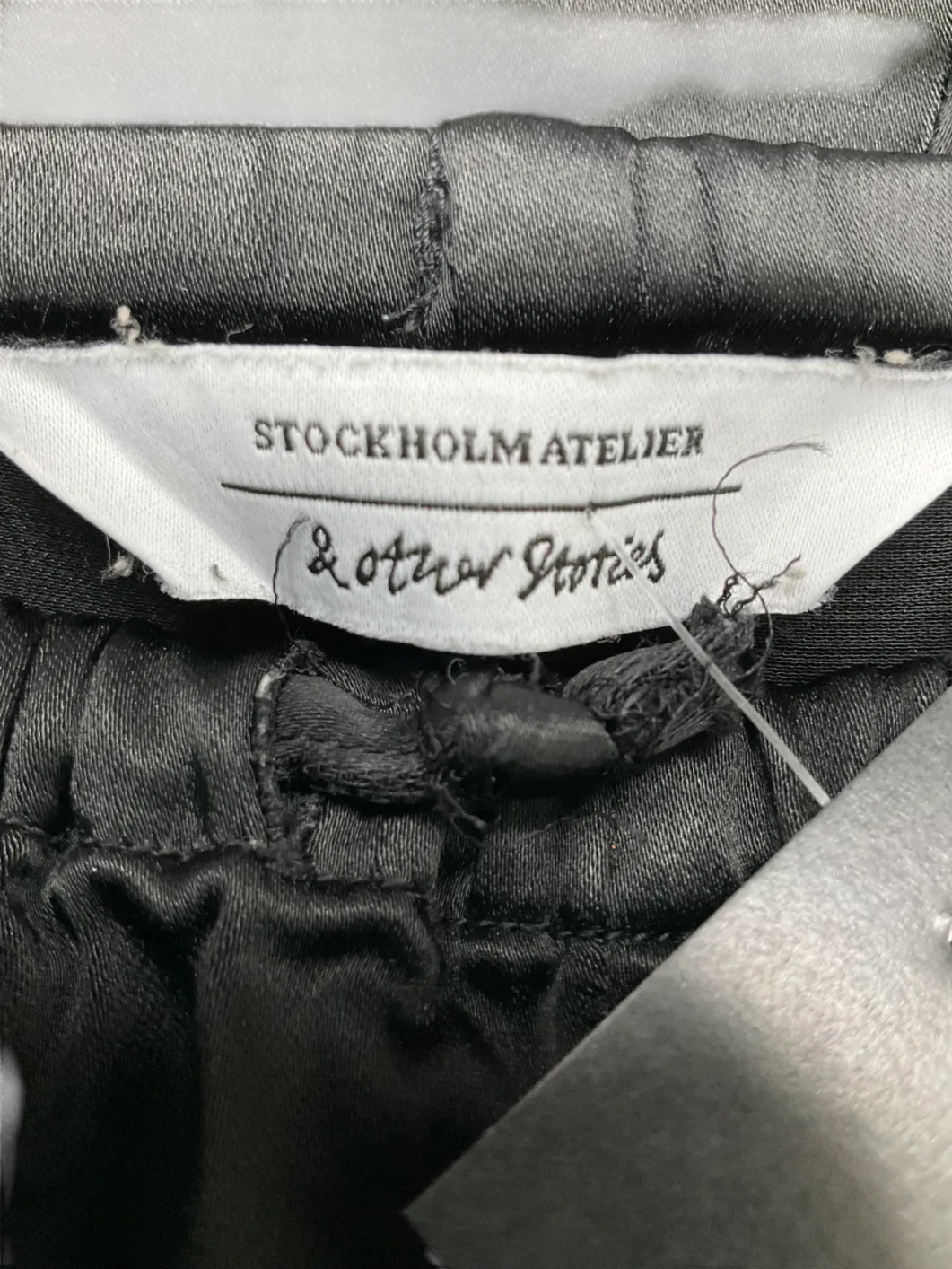 & Other Stories Black Pull On Satin Trousers UK 6