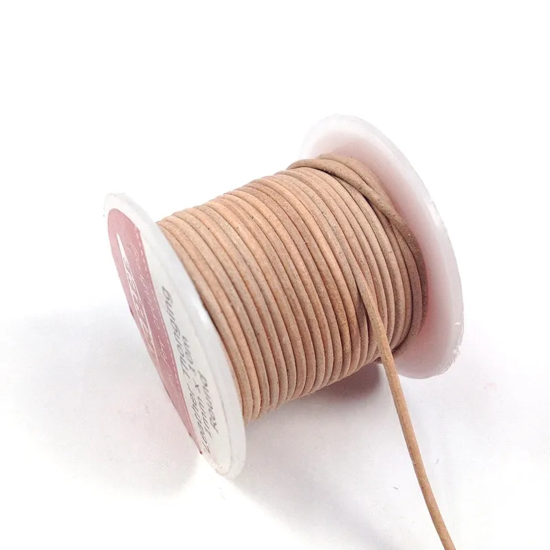 Arbee Leather Thonging, 3mm Round Natural -10m