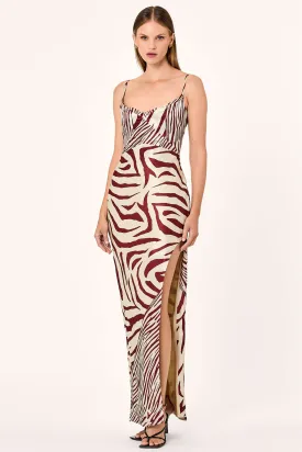 Ariah Midi Dress - Brick Toldeo Print