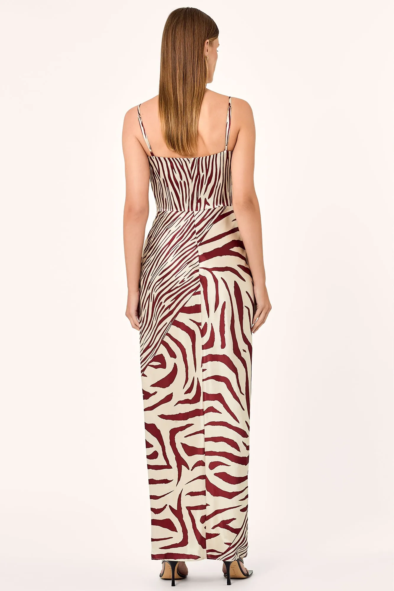 Ariah Midi Dress - Brick Toldeo Print