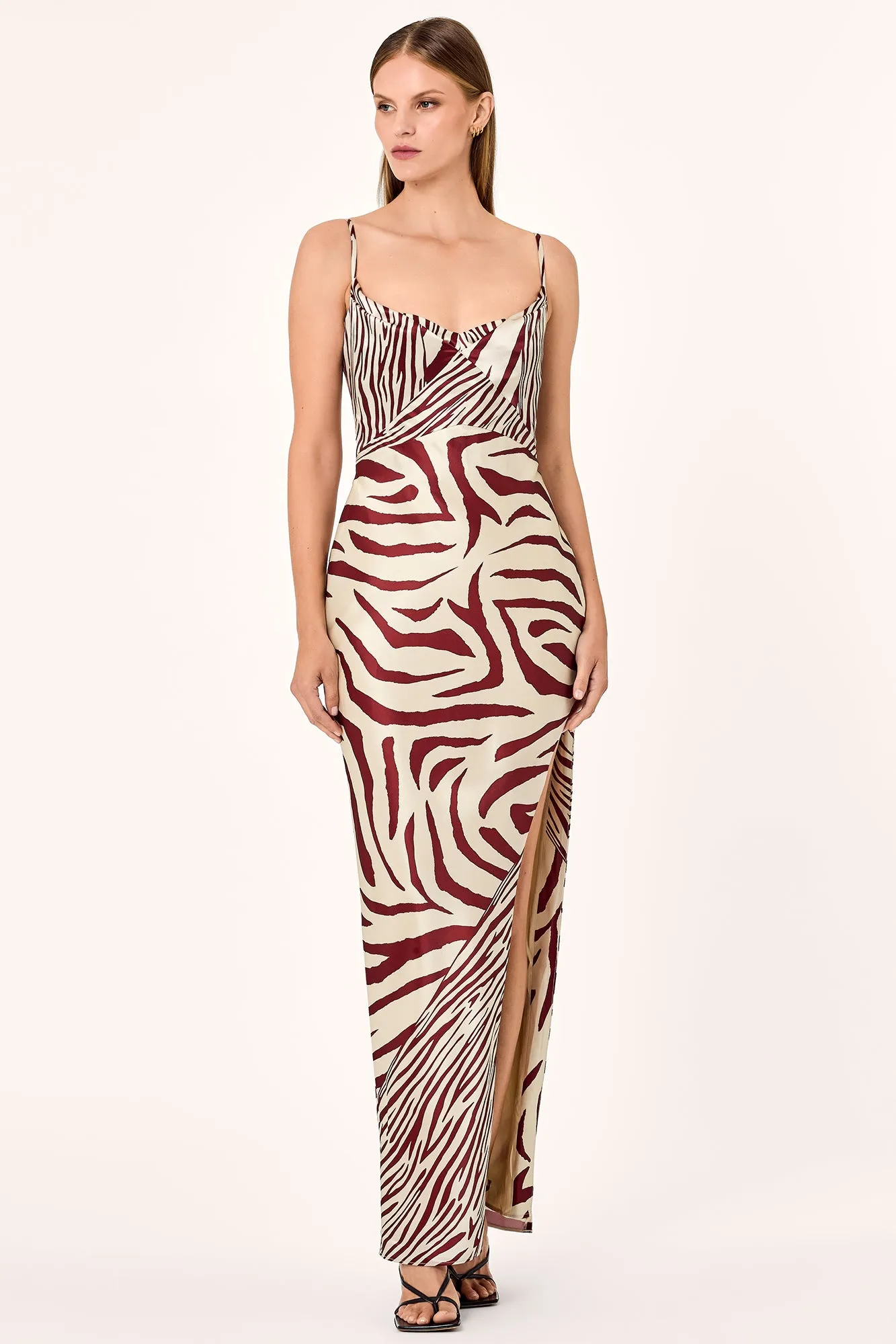 Ariah Midi Dress - Brick Toldeo Print