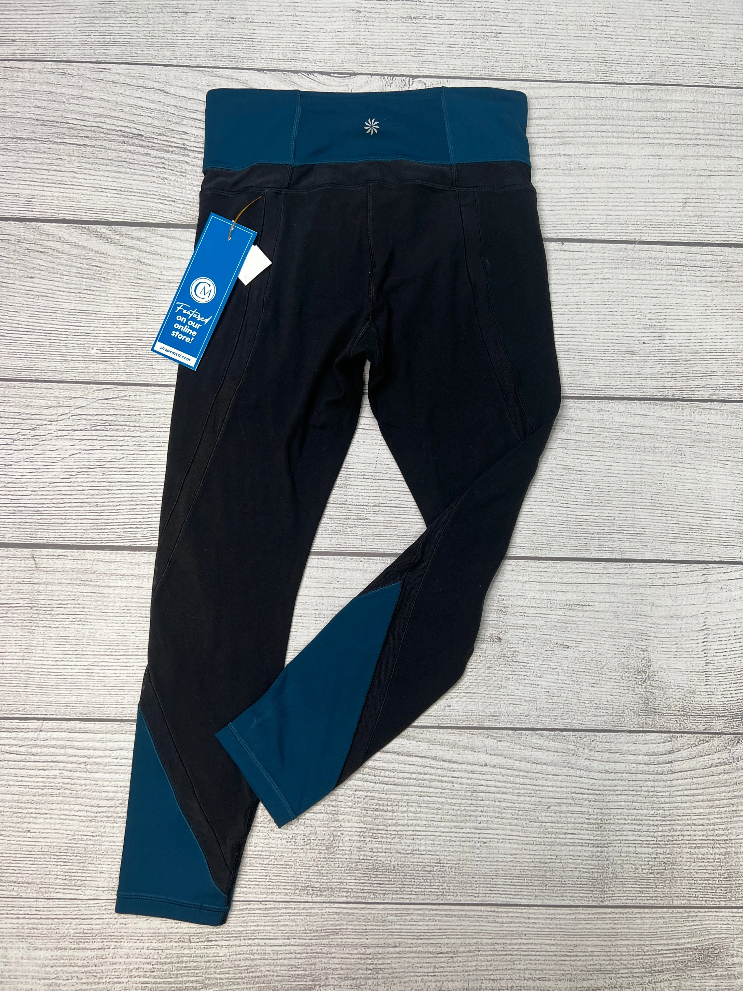 Athletic Leggings By Athleta In Black Blue, Size: S