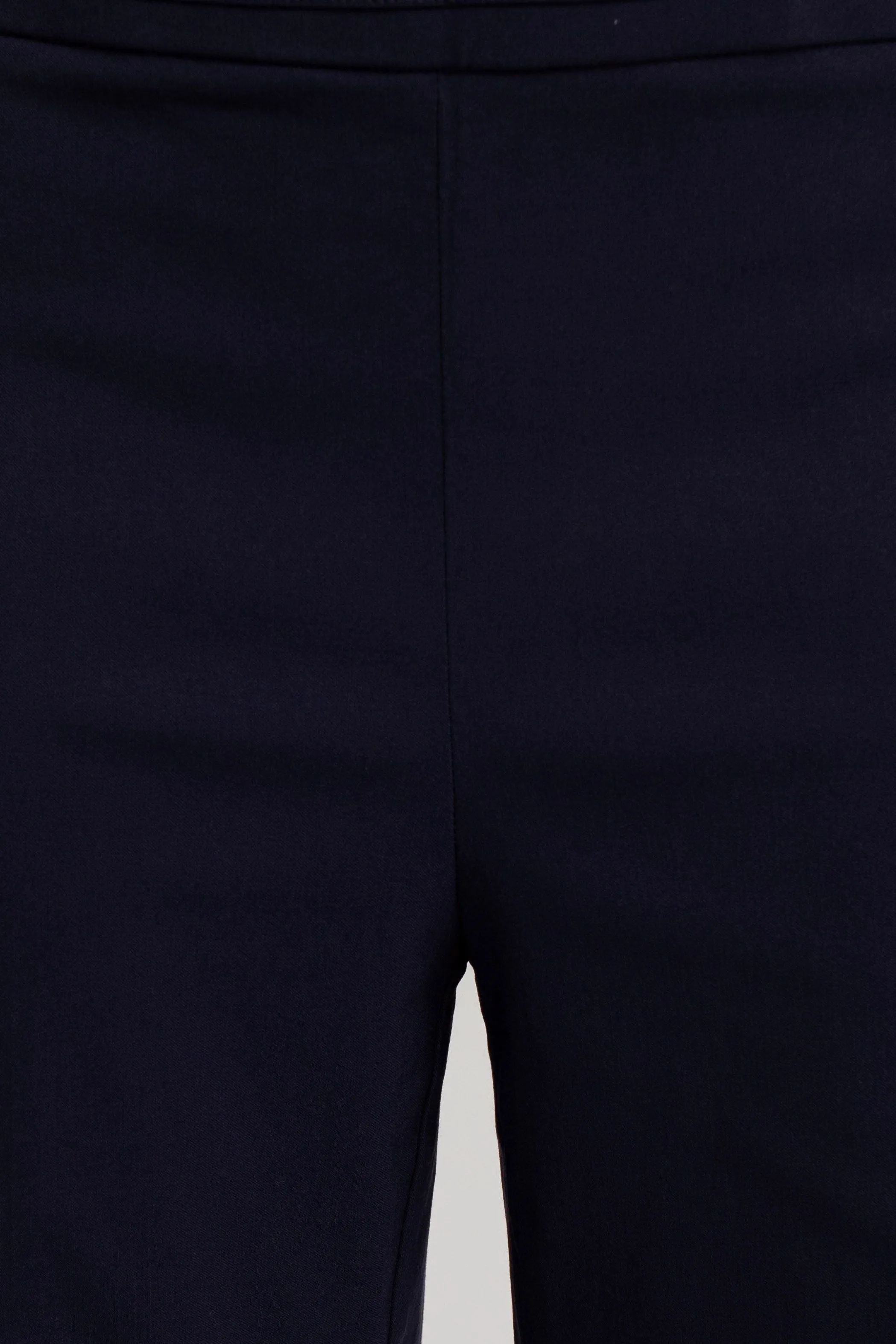Banded Waist Pull On Straight Cut Solid Hardware Detail Stretch Rayon Pants