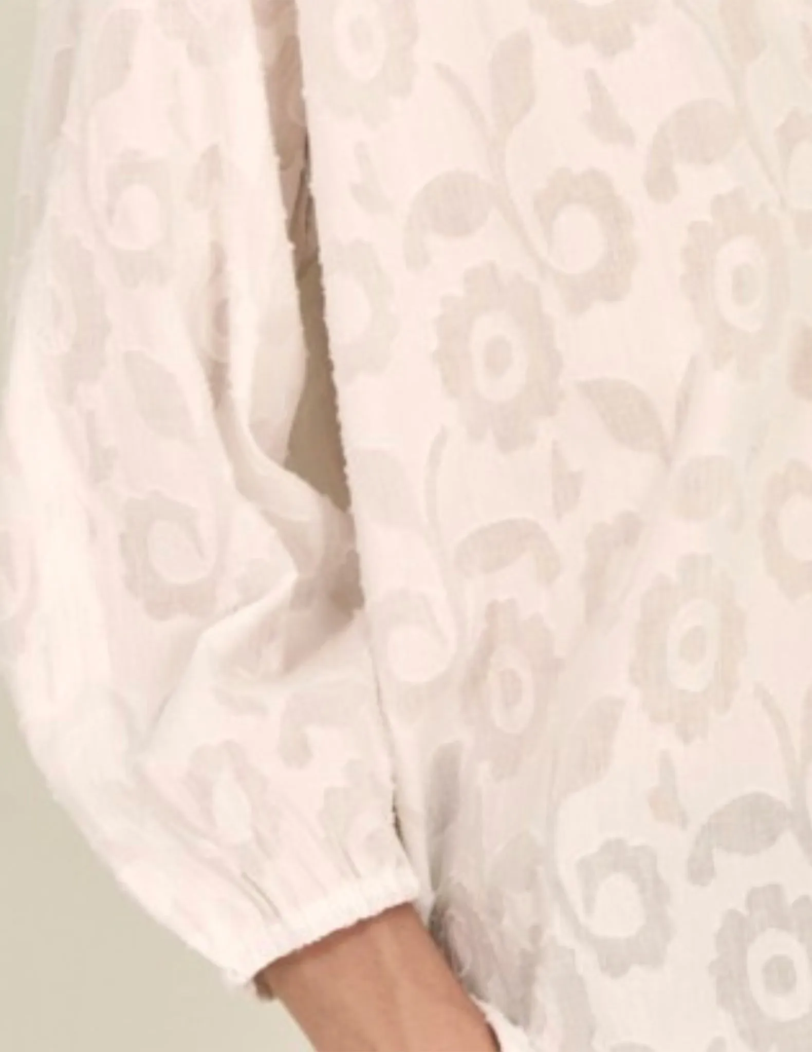 Beckette Jacquard Floral Cotton Blouse