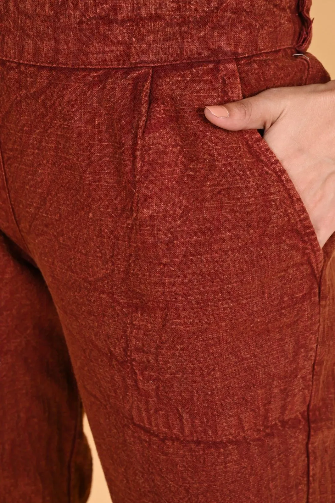 BEIGE DENIM COTTON PANTS