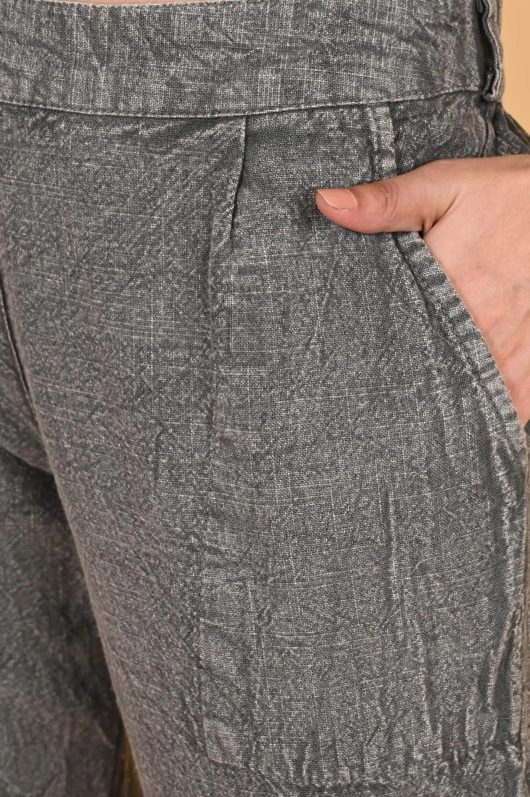 BEIGE DENIM COTTON PANTS