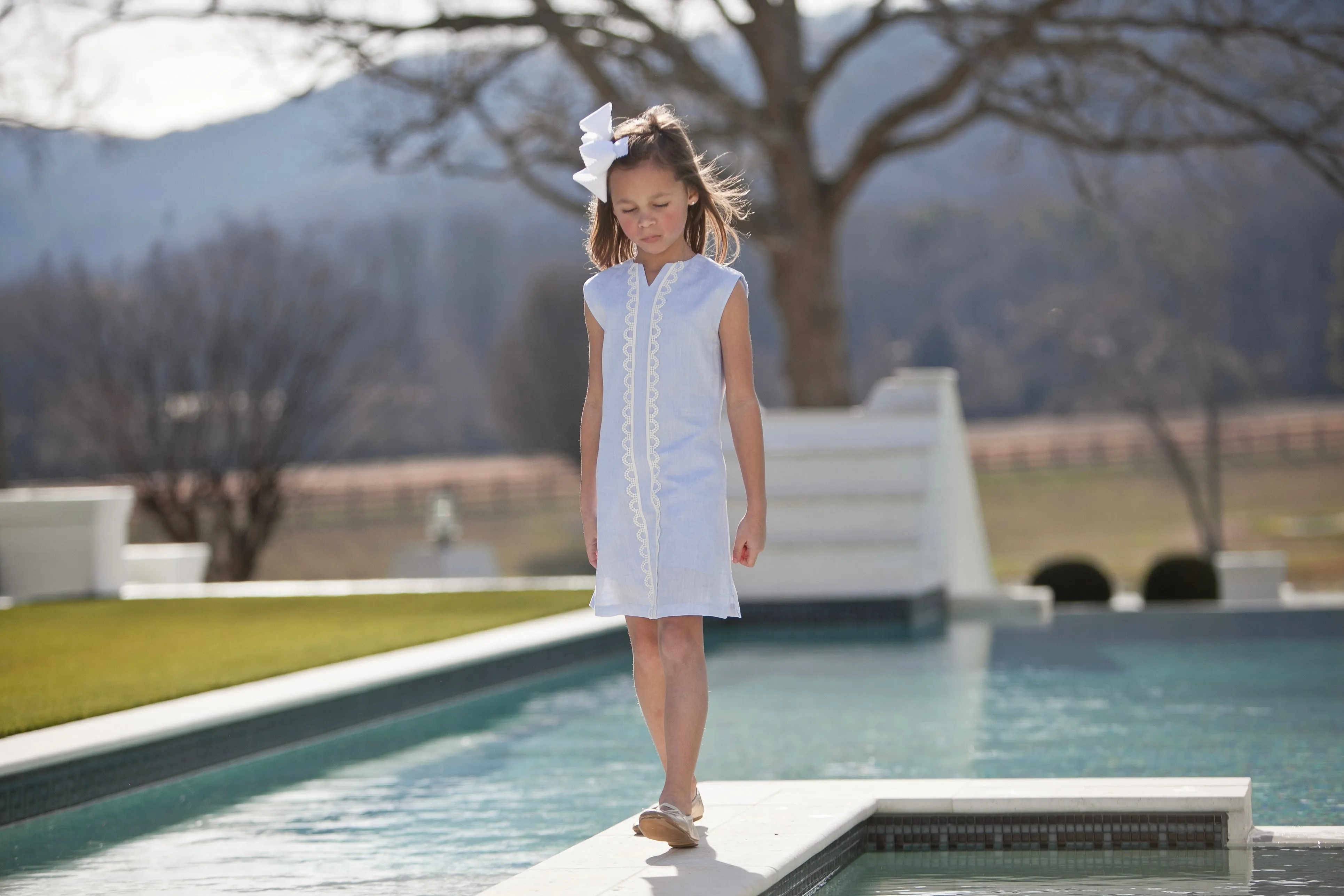 Belle Shift Dress – Bluffton Blue Linen