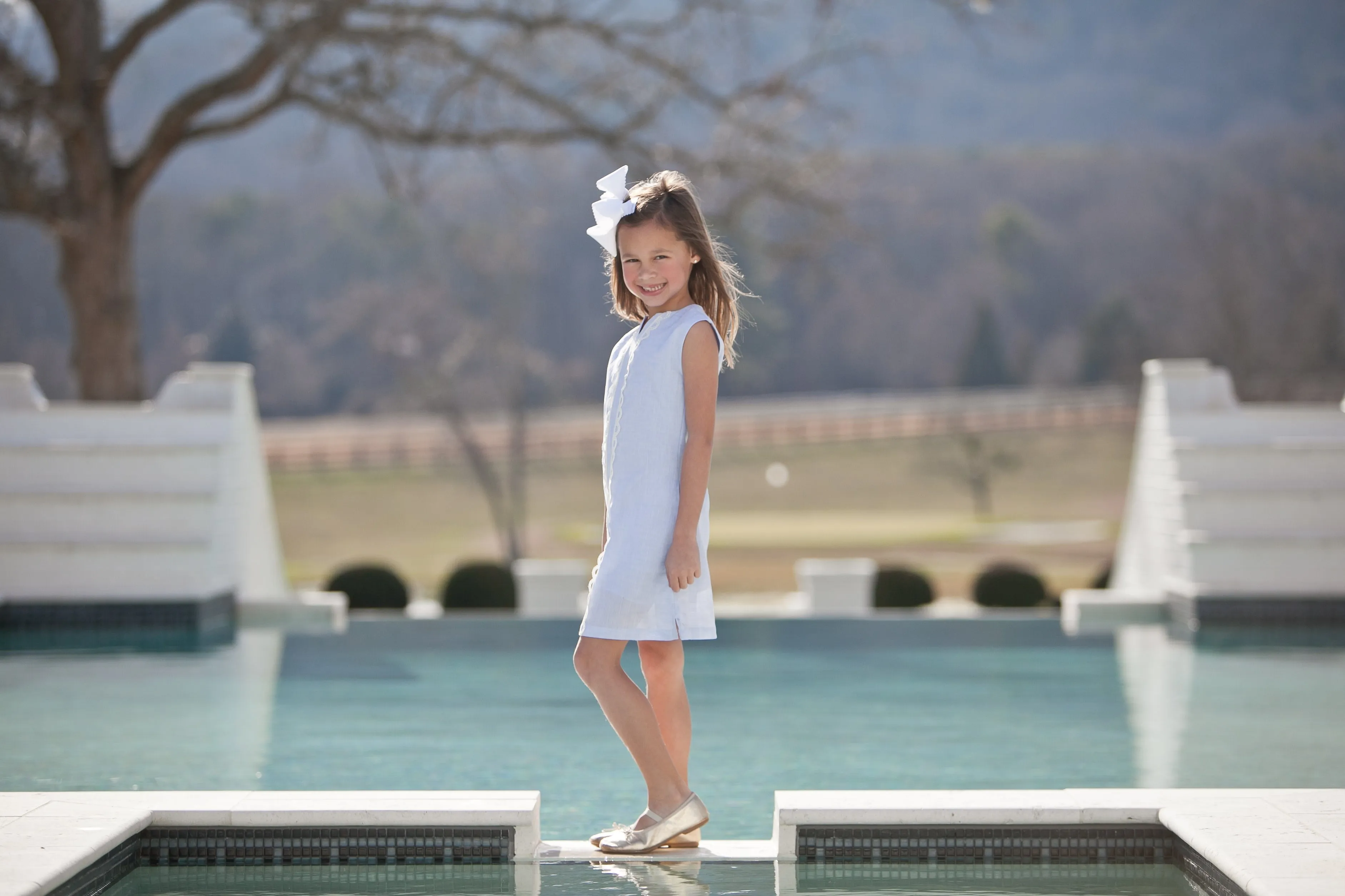 Belle Shift Dress – Bluffton Blue Linen