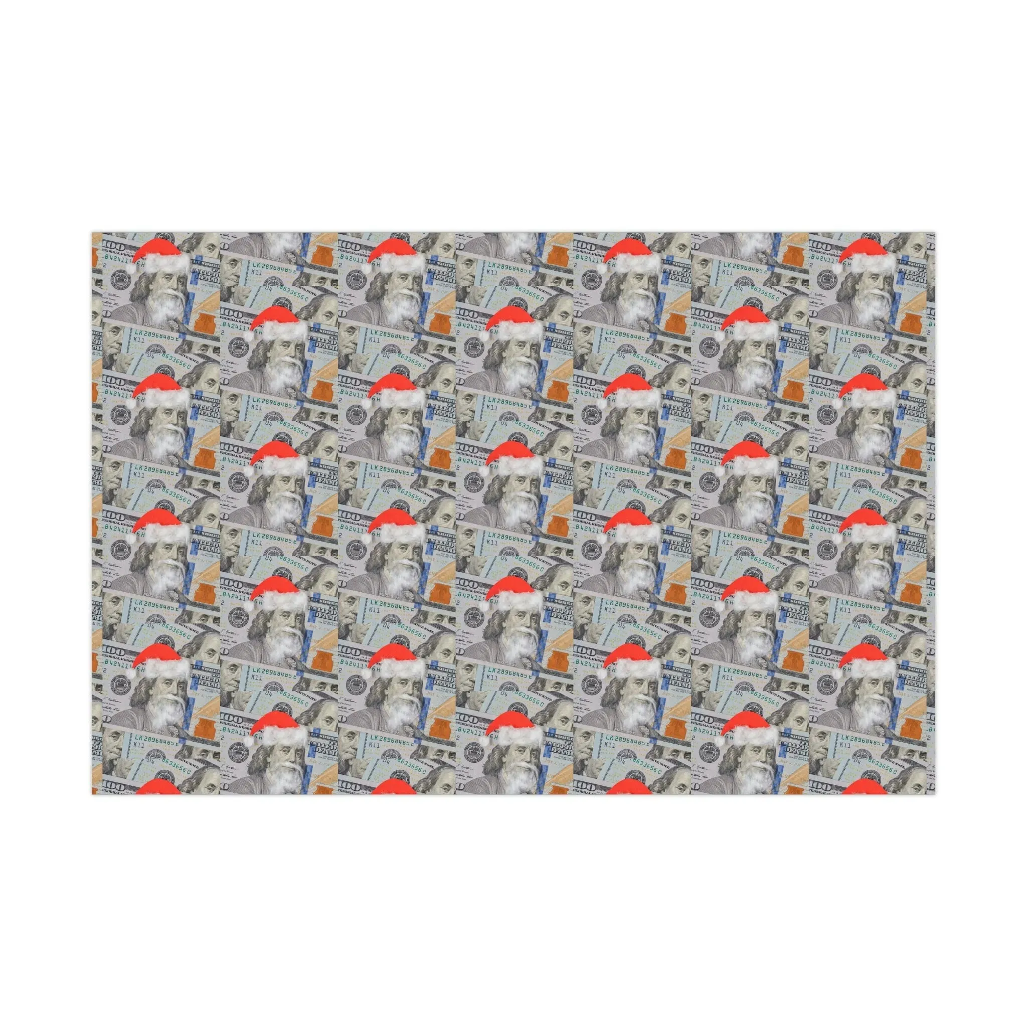 Ben Franklin Santa Hat Wrapping PAper