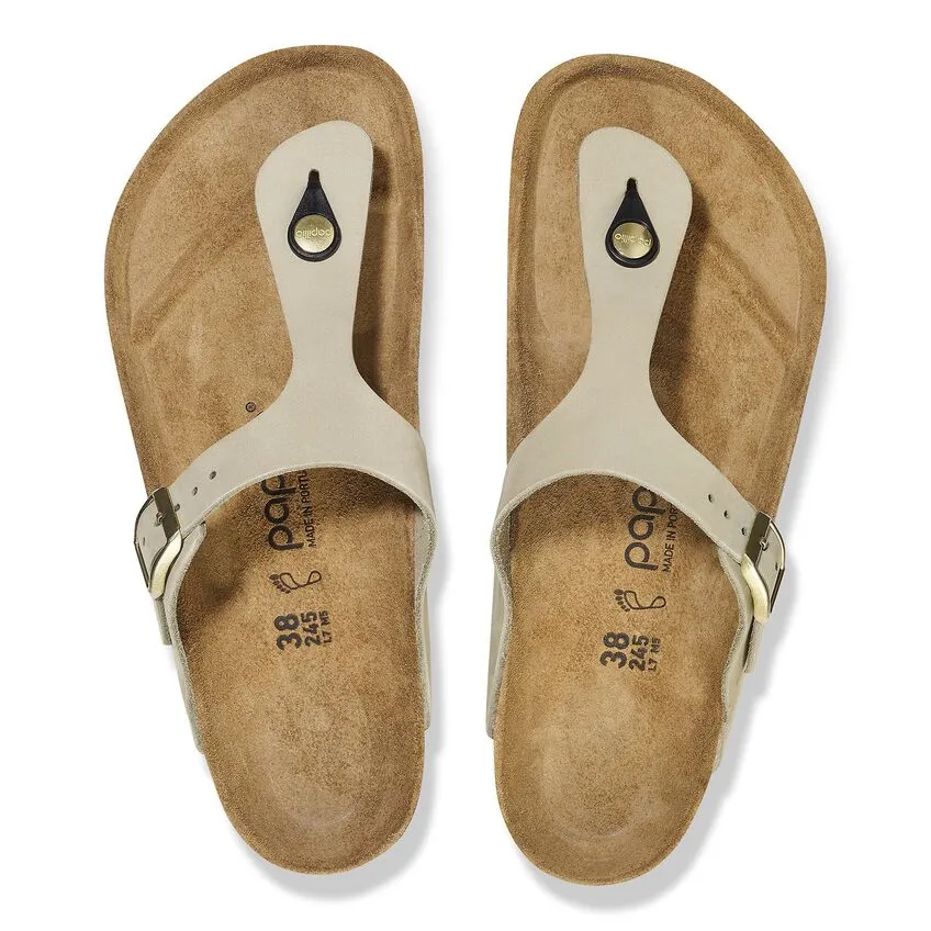 Womens BIRKENSTOCK Gizeh Flex Platform Sandals - Eucalyptus Nubuck Leather