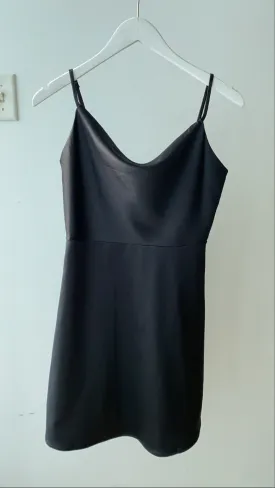 Black Satin Mini Dress