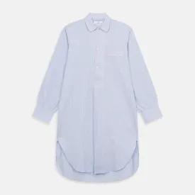Blue and Pink Stripe Poplin Cotton Nightshirt