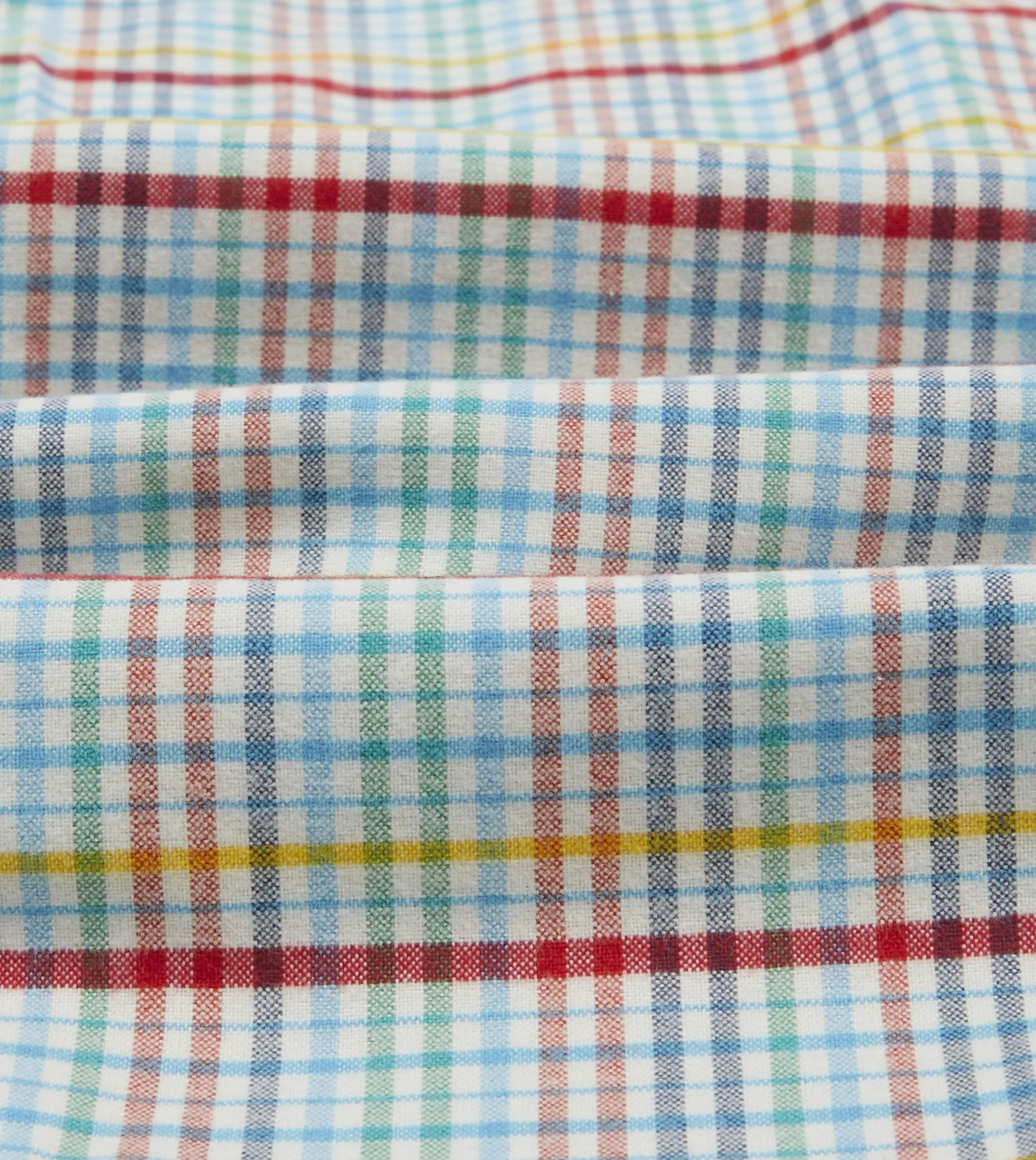 Blue Brushed Tablecloth Check Cotton Two-Pocket Work Shirt