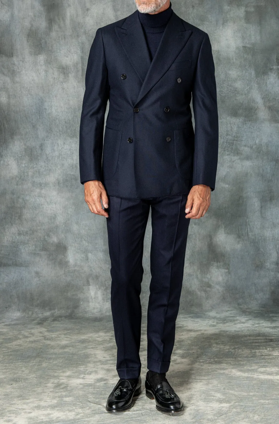 Blue Flannel 180'S Trousers "Soragna Capsule Collection" – Made in Italy
