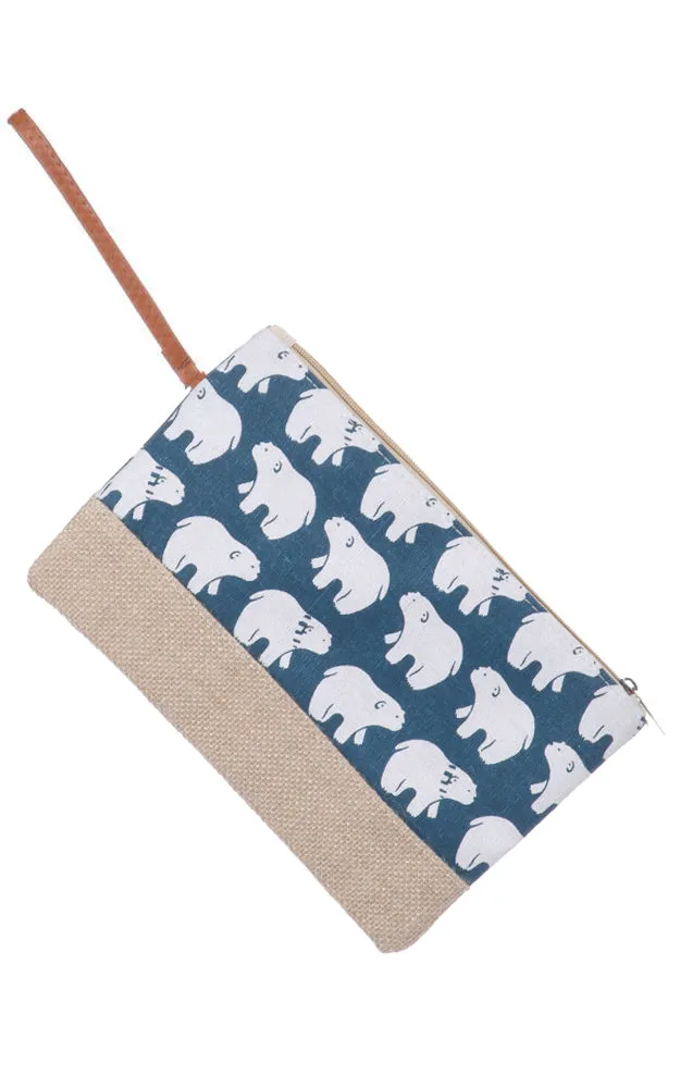 [BOGO] FSB19808 Polar Bear Print Clutch Beach Bag