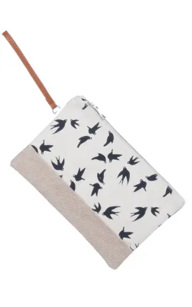 [BOGO] FSB19811 Bird Print Clutch Beach Bag